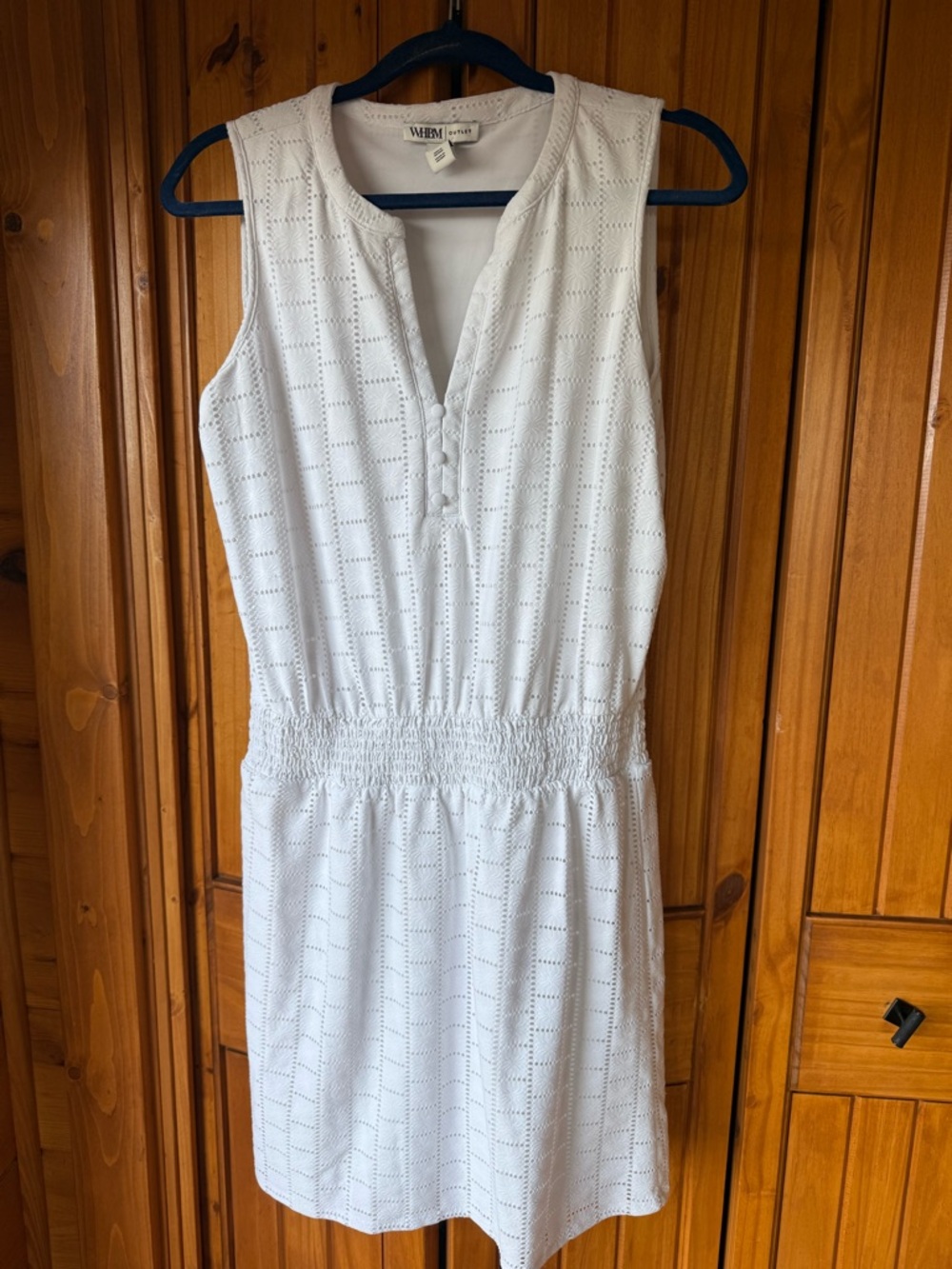 White House Black Market White Eyelet Sleeveless Mini Dress